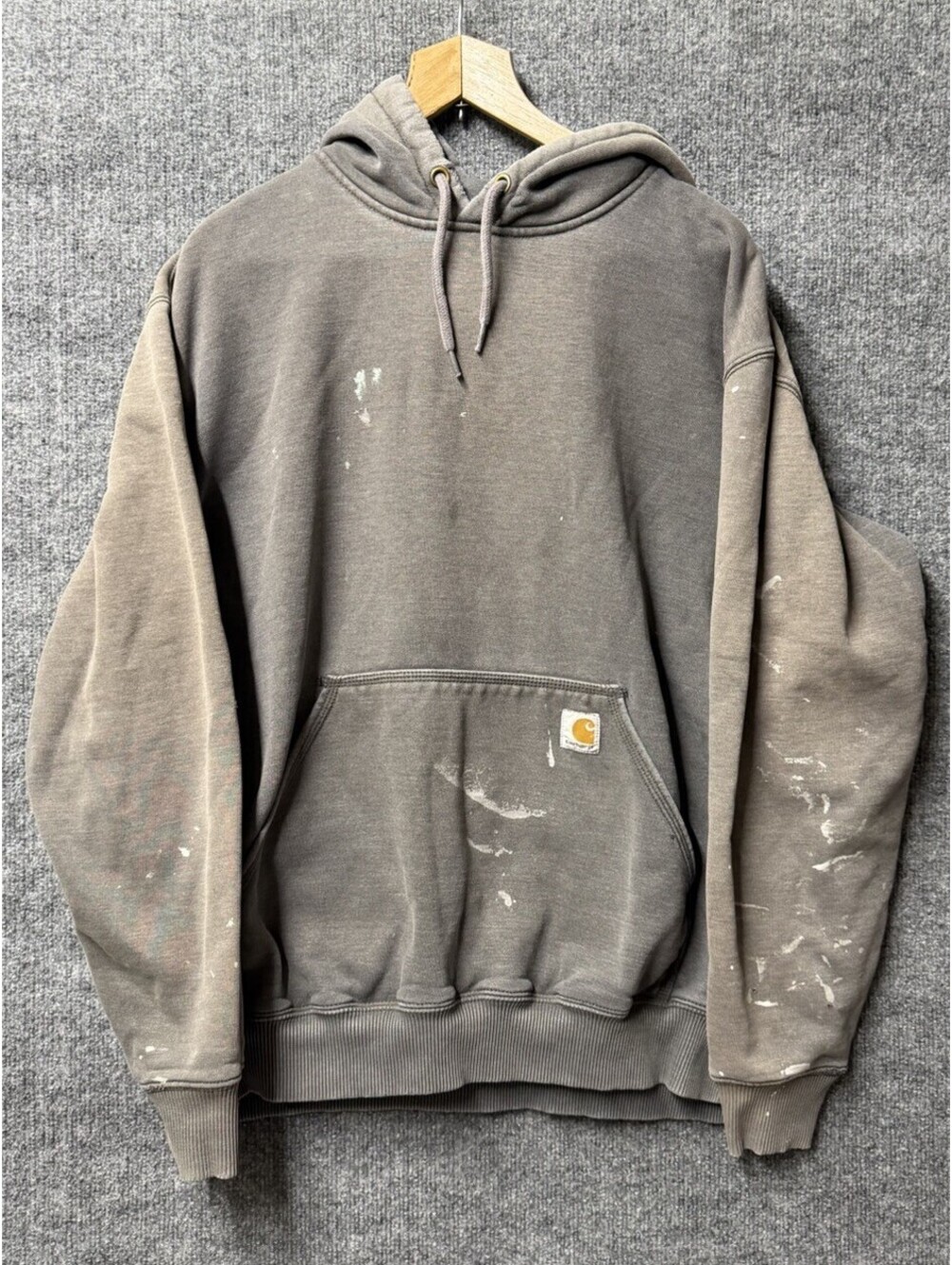 Carhartt Men's Midweight Signature Sleeve Logo Sweatshirt Hooded - Carbon...